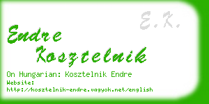 endre kosztelnik business card